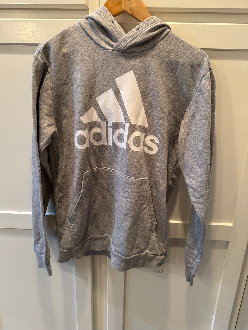 adidas Gray Hoodie with White Trefoil Logo